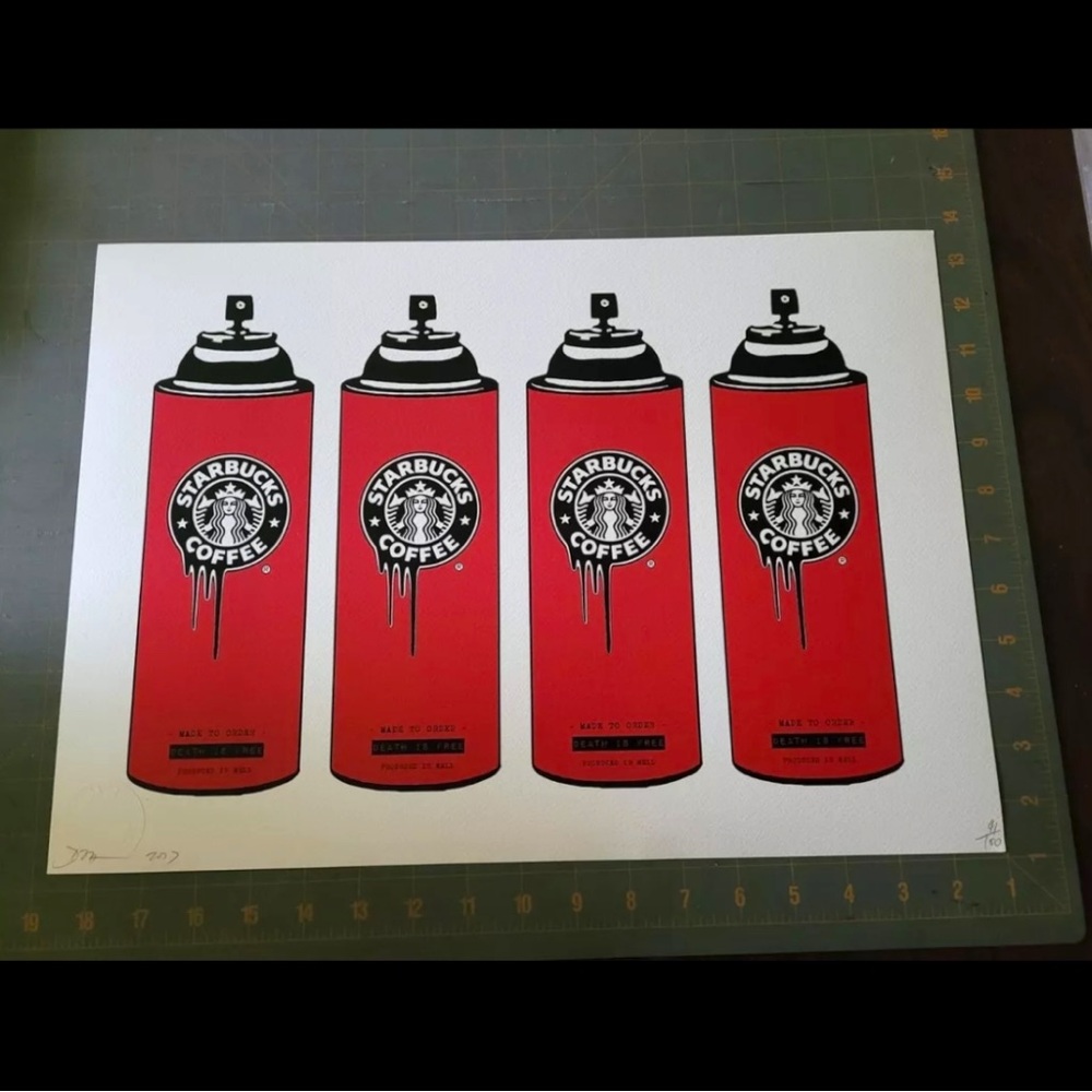 Death NYC 2017 Starbucks Produced in Hell, Limited Edition 41/100, Signed w/COA